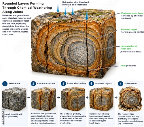 Spheroidal Weathering Process in Jointed Bedrock