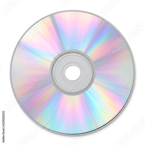 Empty clear disc showing rainbow refraction with central hole