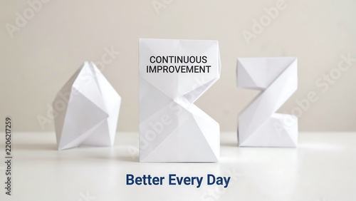 Paper Art Showing Continuous Improvement Concept Better Every Day Message