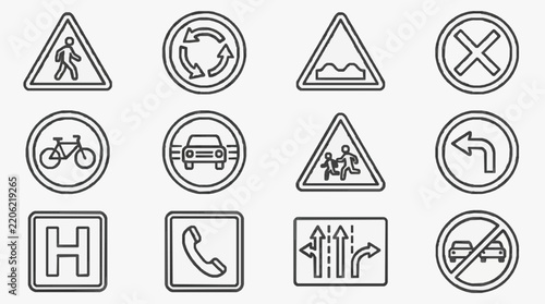 Comprehensive Set of Road and Traffic Safety Symbols for Designers and Developers