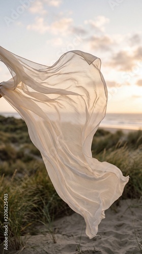 Billowing chiffon cloth wind ripples hyper-detailed