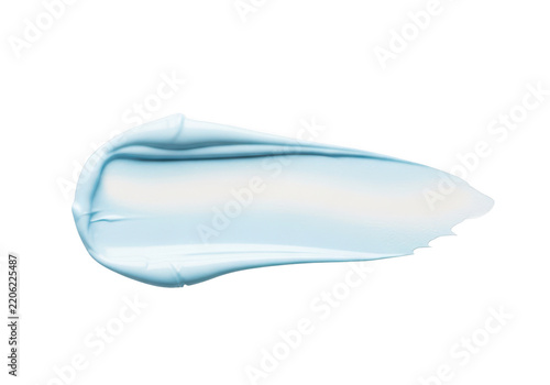 Light blue cosmetic cream smear on skin