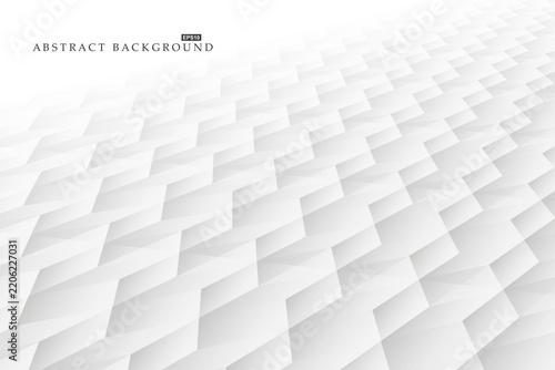White infinity futuristic abstract minimal background. Gradient geometric polygon shapes. Bright contemporary digital technology design. Light clean concept for your business and ideas