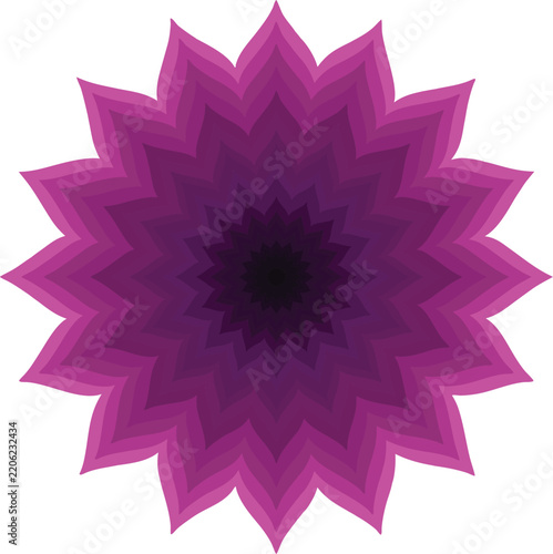 Purple pixelated star flower design