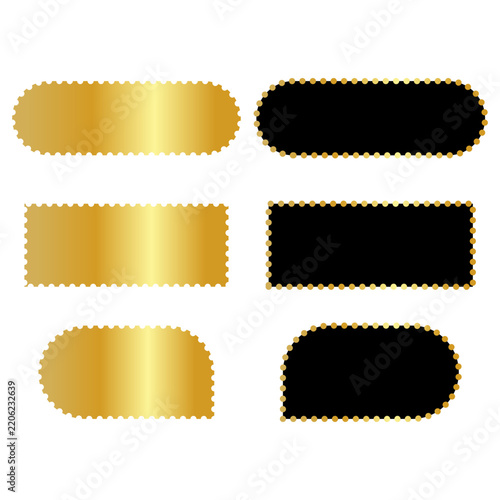 Luxury gold and black geometric shapes collection. Premium vector badges and empty labels for elegant branding, corporate certificates, or quality stamps.
