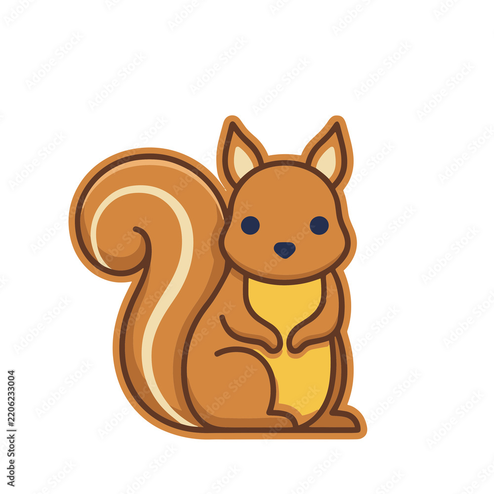 Fototapeta premium Cartoon Squirrel Illustration