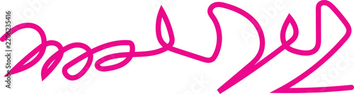 Pink Hand Drawn Signature Line Art Abstract Calligraphy Stroke