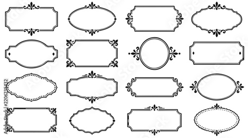 Vintage Decorative Frames Collection with Ornate Flourish and Classic Border Designs