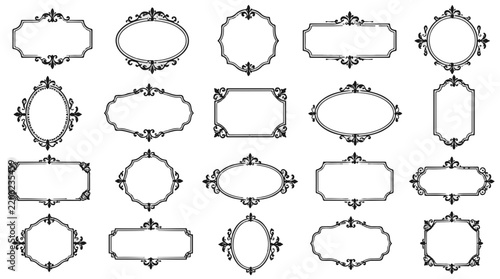 Vintage Ornamental Frames and Decorative Borders Set for Elegant Invitations