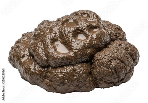 Fresh brown poop pile on the ground