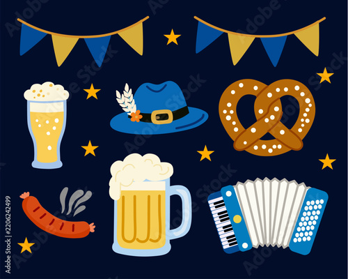 Oktoberfest celebration elements collection
