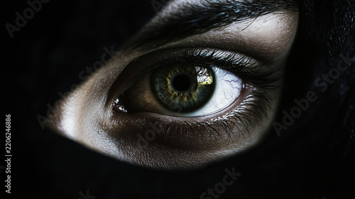 Close up of a green human eye