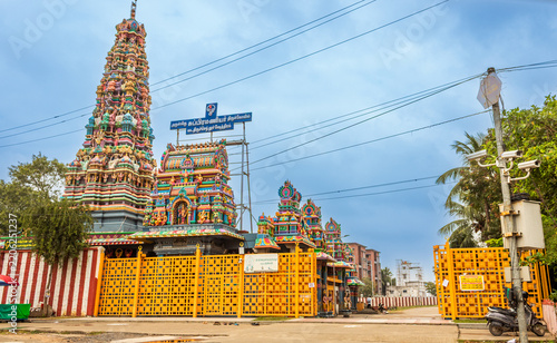 Temple tower of Arulmigu subramanyar Vada Thiruchendur Murugan temple, Poonamalle, Chennai, South India, India