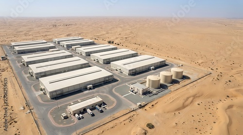 Commercial Desert Greenhouse Complex for Controlled Food Production