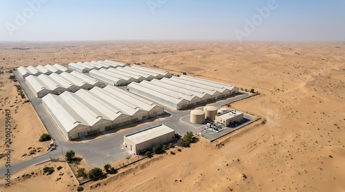 Commercial Desert Greenhouse Complex for Controlled Food Production