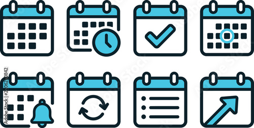 Calendar Reminder and Scheduling Icon Set