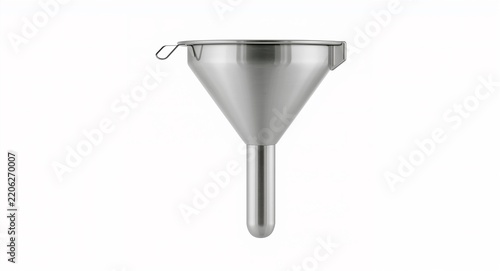 Kitchen funnel isolated on a white background showcasing smooth spout wide mouth � Food Photography for Restaurant, Culinary and Dining Concept