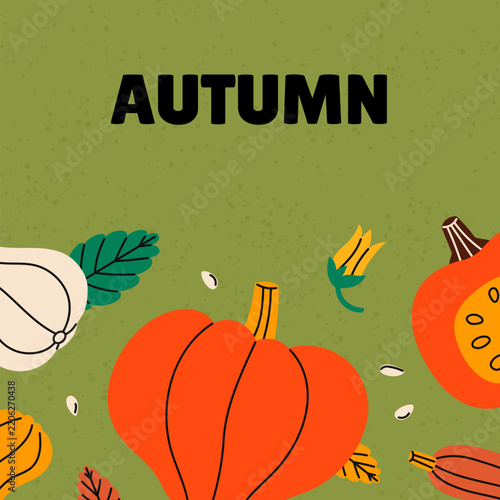 Autumn harvest square banner