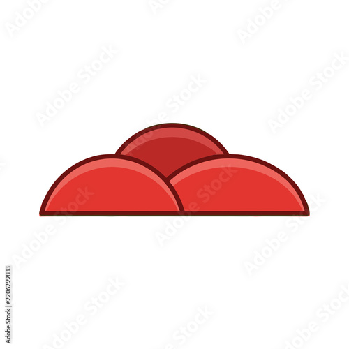 Three Red Rounded Shapes