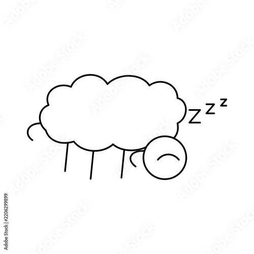 Obraz na płótnie sleeping counting sheep icon