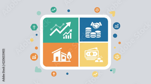 Financial Services Infographic Icon Set.