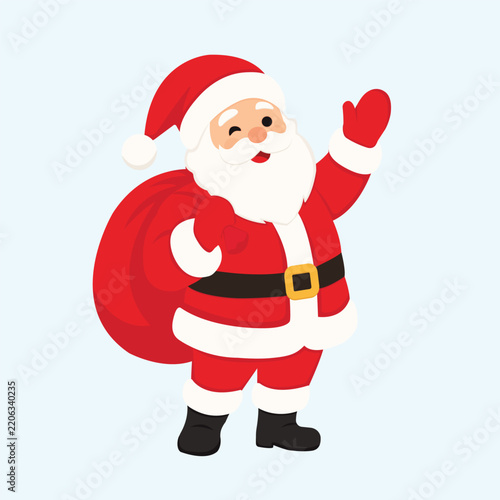 Flat vector illustration of a cheerful Christmas character, suitable for holiday greeting cards, posters, invitations, stickers, social media designs and seasonal decorations.