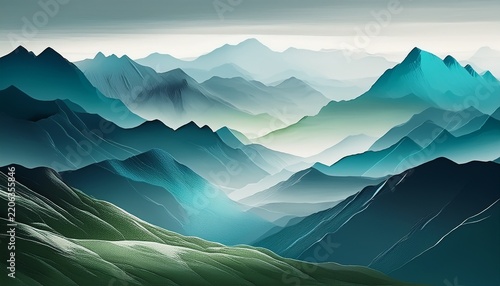 light green and gray background light blue mountains