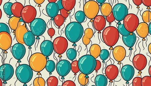 colorful balloons seamless pattern