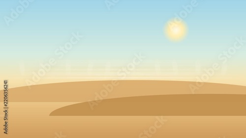 Heat haze mirage shimmering over desert dunes