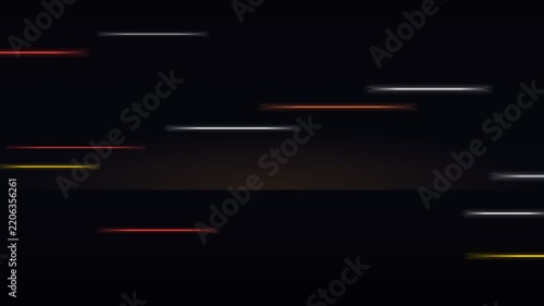 City traffic light trails streaking at night long exposure