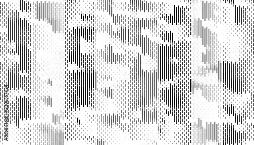 Black and white abstract transition pattern with lines and halftone effect for sporty and modern background element. Vector format illustration. Eps10 