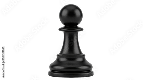 Black pawn chess piece board game figure isolated on transparent background strategy PNG