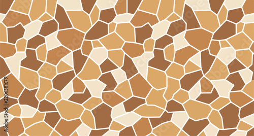 Abstract mosaic pattern with brown and beige stone shapes for a natural textured background design