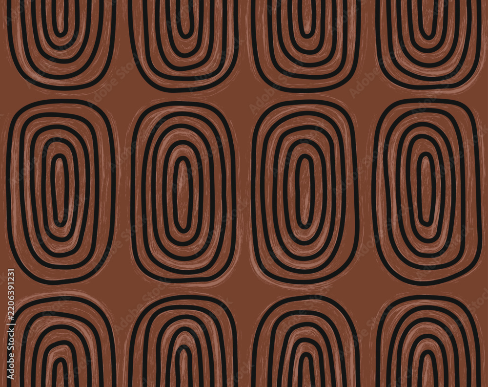 Obraz premium Abstract seamless pattern with irregular rectangular outlines on a terracotta backdrop sketched by hand. For textiles, branding, packaging, endpaper in a rustic, artisanal vibe. Vector illustration