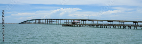 Queen Isabella Bridge going across Laguna Madre, linking South Padre Island and Port Isabel in Texas