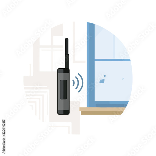 Wireless security sensor detecting activity near window