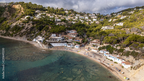 Barraca beach javea aerial view mediterranean coast landscape
