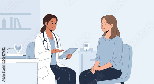 Doctor Consulting Patient in Medical Office, Health Check-up
