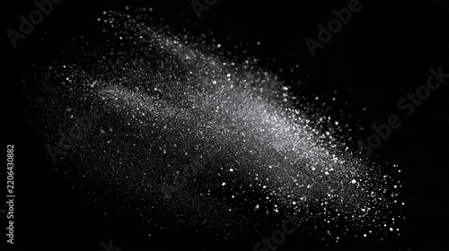 White Glitter Stream Sweeping Across Dark