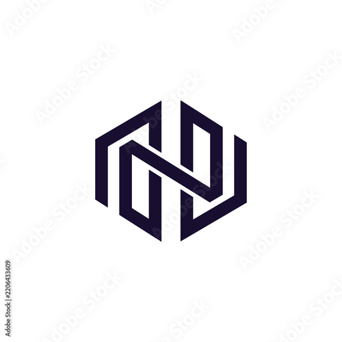 polygon cube letter n logo