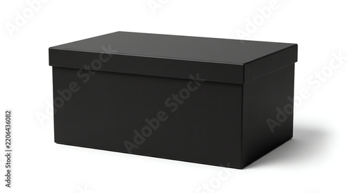 Black shoe box isolated on white background with clipping path 