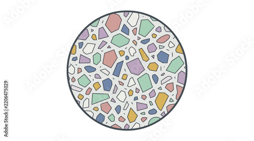 Abstract Terrazzo Pattern Circle Isolated