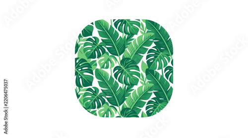 Tropical Leaves Pattern Seamless Vector Illustration