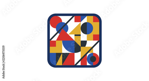 Abstract Geometric Shapes Composition Isolated