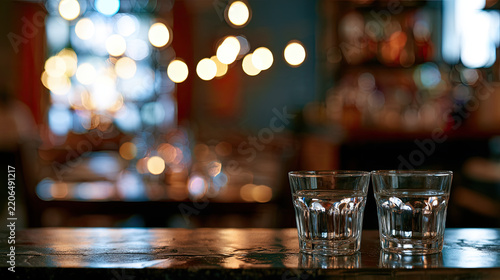 transparency in glasses at bar during closing time