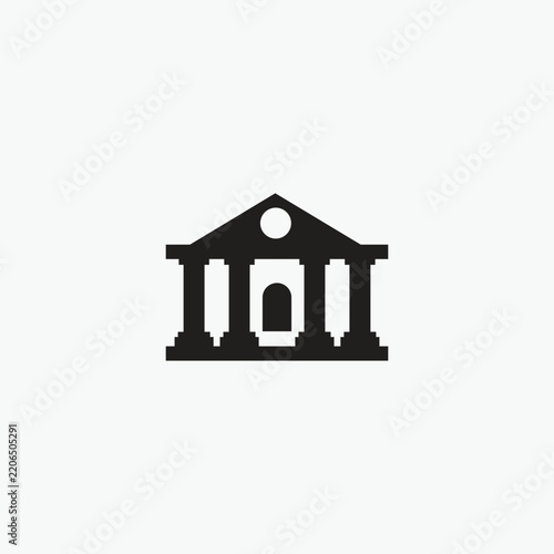 bank vector icon silhoutte vector with white background	