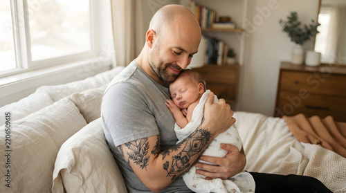 father hugging his son