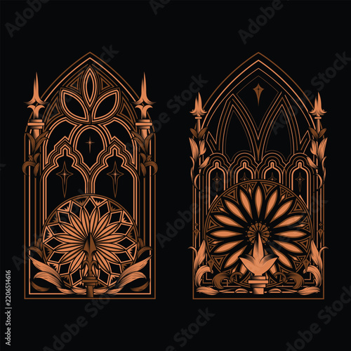 Vintage Gothic Sacred Frame Illustration