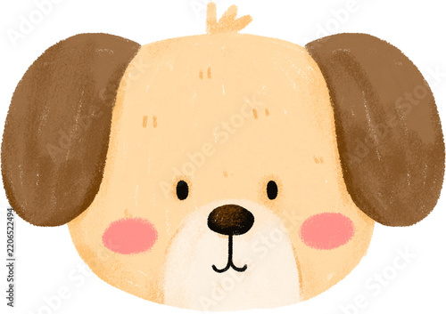 Hand drawn crayon doodle animal elements 