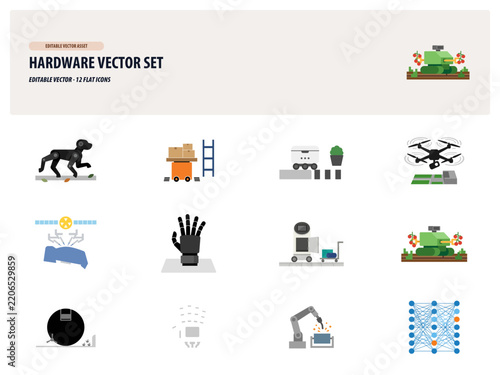 Hardware Vector Set Technology Icons Collection.